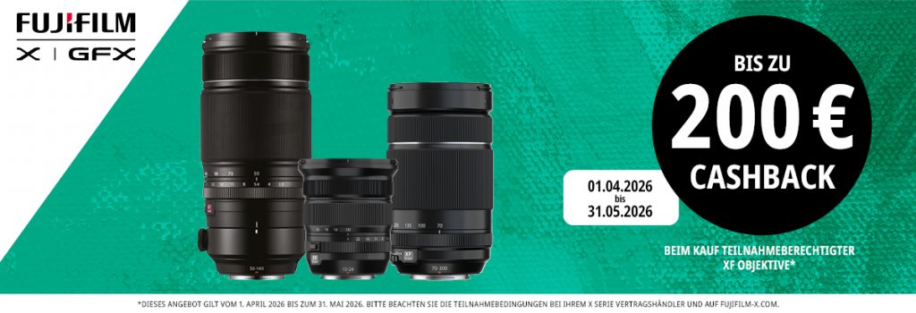 FUJIFILM XF Objektiv Cashback Aktion – Bis zu € 200,– Cashback!
