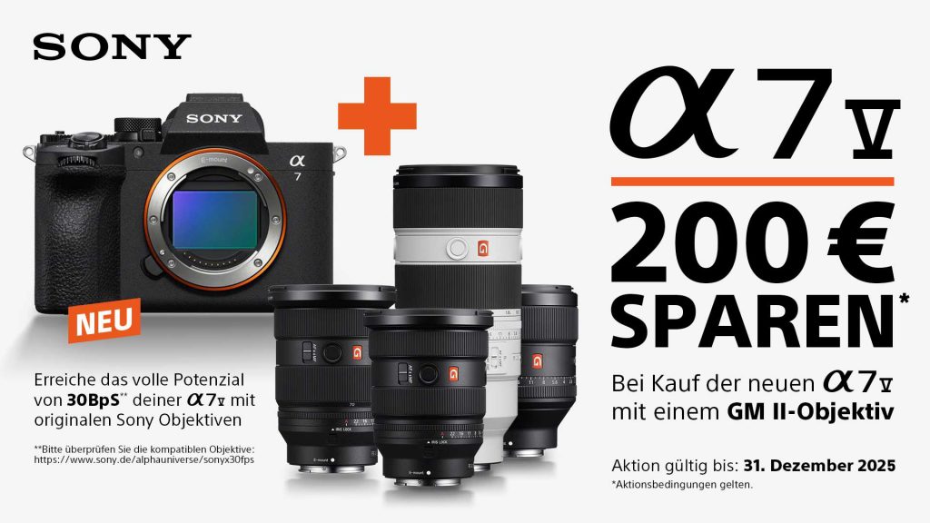 Beim Kauf einer Sony Alpha 7 V € 200,– Sofortrabatt sichern!