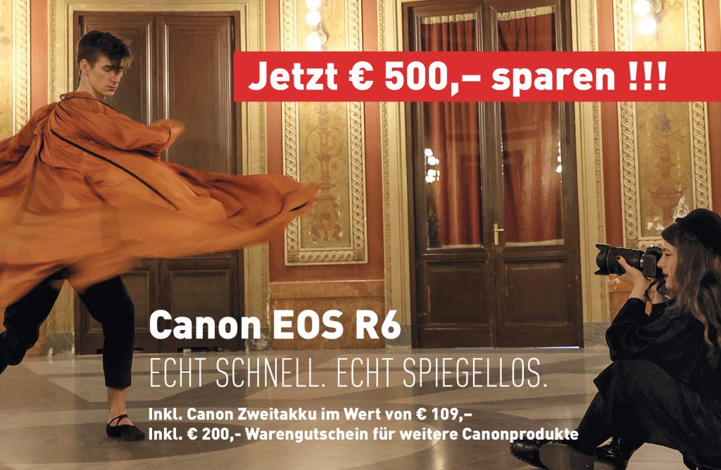 Canon EOS R6 Preisaktion – Jetzt € 500 sparen!