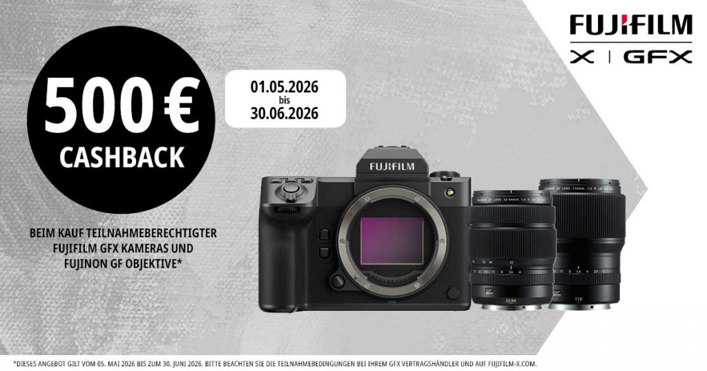 Fujifilm GFX Kameras und Fujinon GF Objektive – Bis zu € 500,– Cashback!