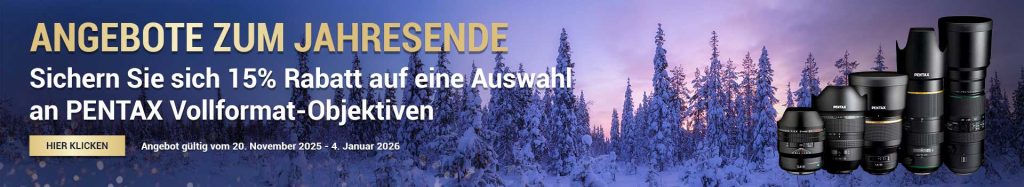 RICOH IMAGING Winterpromotion – Auf ausgewählte Vollformat-Objektive 15% Sofortrabatt