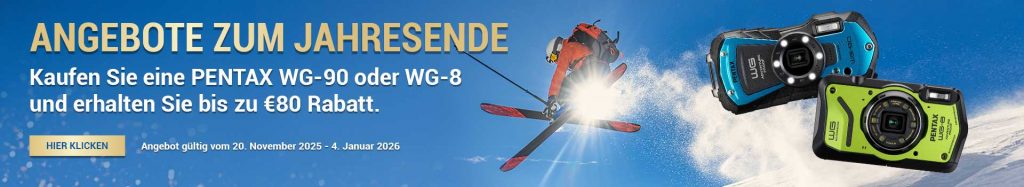 RICOH IMAGING Winterpromotion – PENTAX WG-8 & WG-90 bis zu € 80,– Sofortrabatt