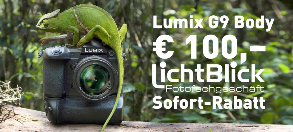 LICHTBLICK Sofort-Rabatt € 100,– beim Kauf einer Panasonic Lumix G9
